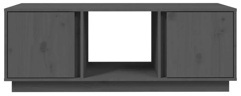 Szürke tömör fenyőfa dohányzóasztal 110x50x40 cm