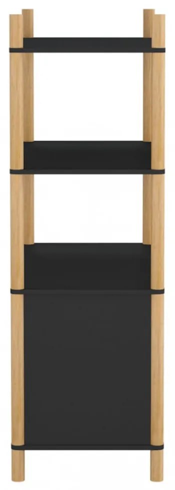 fekete szerelt fa magasszekrény 80x40x121 cm