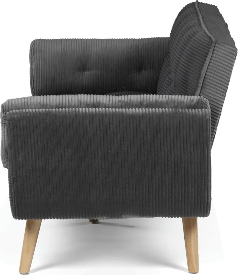 Trojmístná rozkládací pohovka, šedá, manšestrová látka, ASB-C3470 GREY6