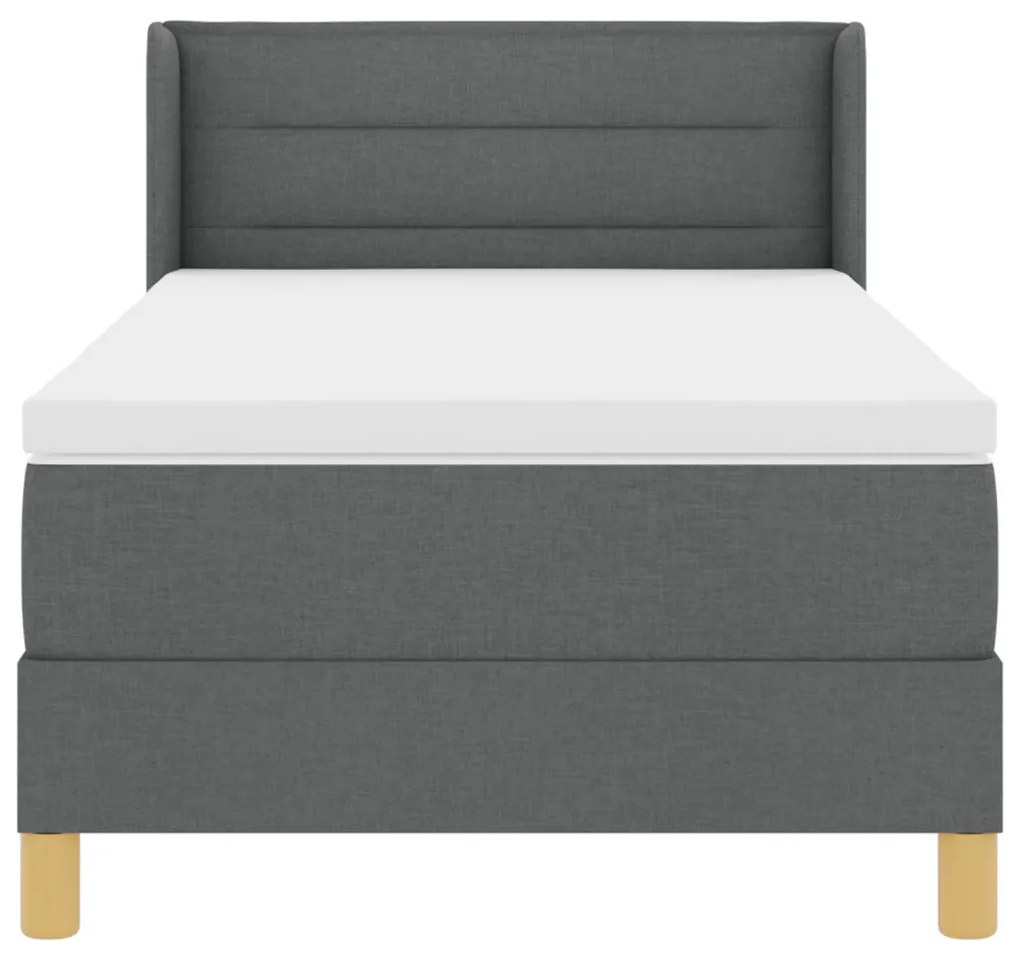 Ágykeret Mattal Sötétszürke, 90 x 190 cm, Textil
