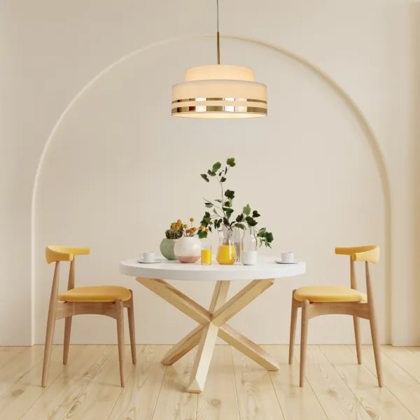 Csillár zsinóron TAMI 1xE27/60W/230V átm. 40 cm bézs/arany