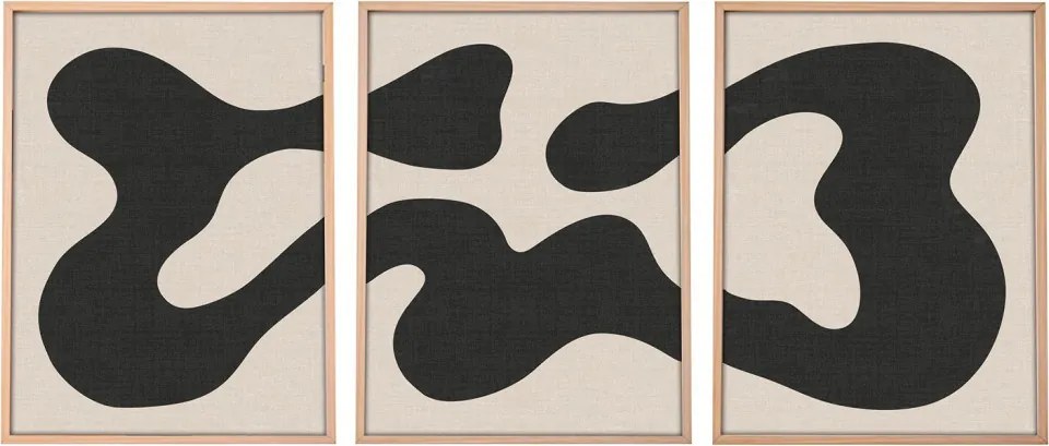 Huhu199 keretezett MDF falikép, 50 x 70 cm, 3 db-os szett