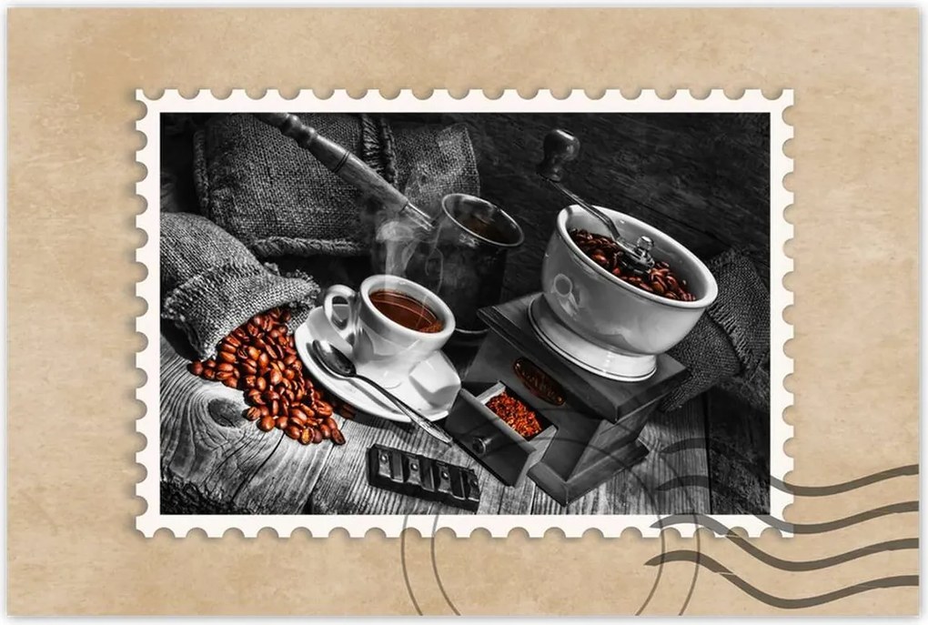 Poszterek 120x80 Fekete-fehér kávé fotó