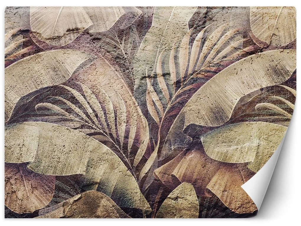 Gario Fotótapéta Pálmalevelek, dzsungel beton utánzaton Anyag: Vlies, Méret: 150 x 105 cm