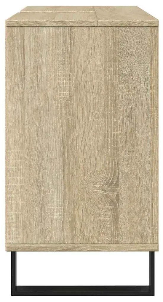 Sonoma tölgy színű szerelt fa mosdószekrény 80 x 33 x 60 cm