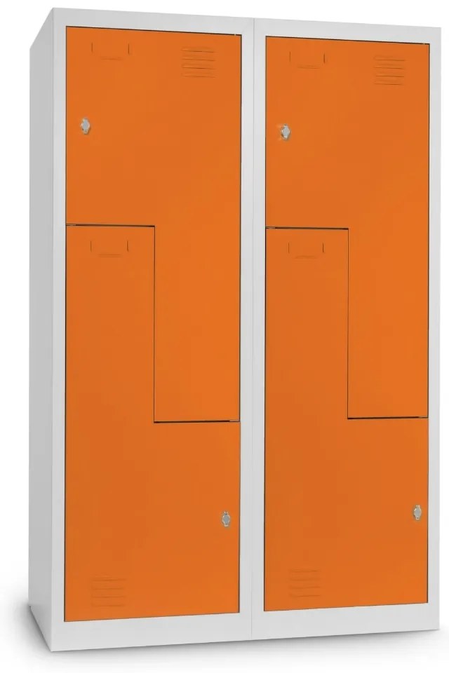 Fém szekrény Z, 120 x 50 x 180 cm, csavaros zár, narancs - ral 2004