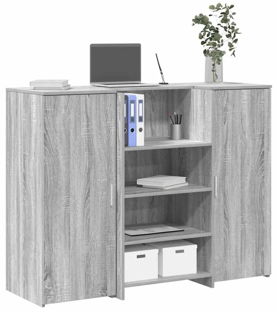 Recepciós pult szürke sonoma 135x50x103,5 cm szerelt fa