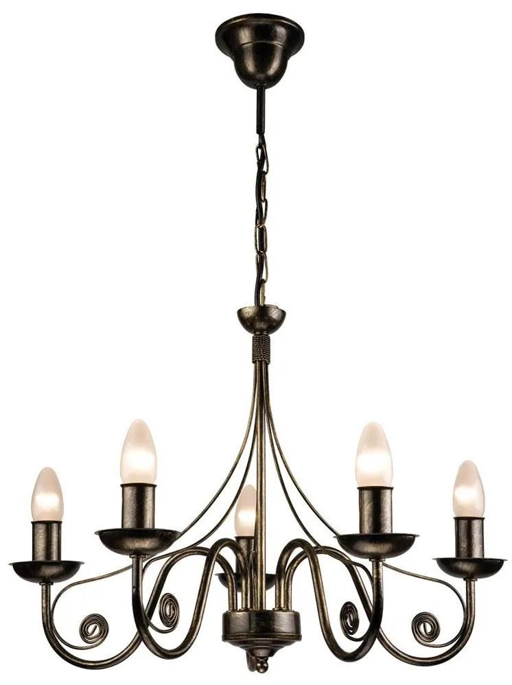 Brilagi - LED Csillár láncon STEFANO 5xE14/40W/230V fekete patina