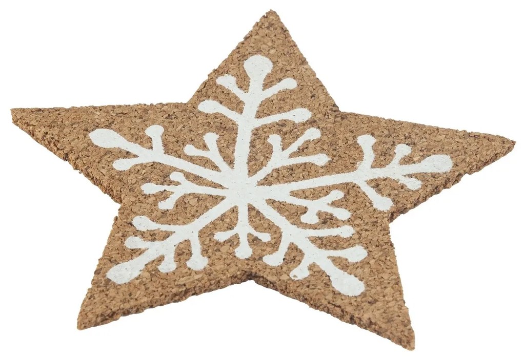 Altom Kork podtálka pod hrnek Winter star 10 x 10x 0,3 cm, 6 darabos szett