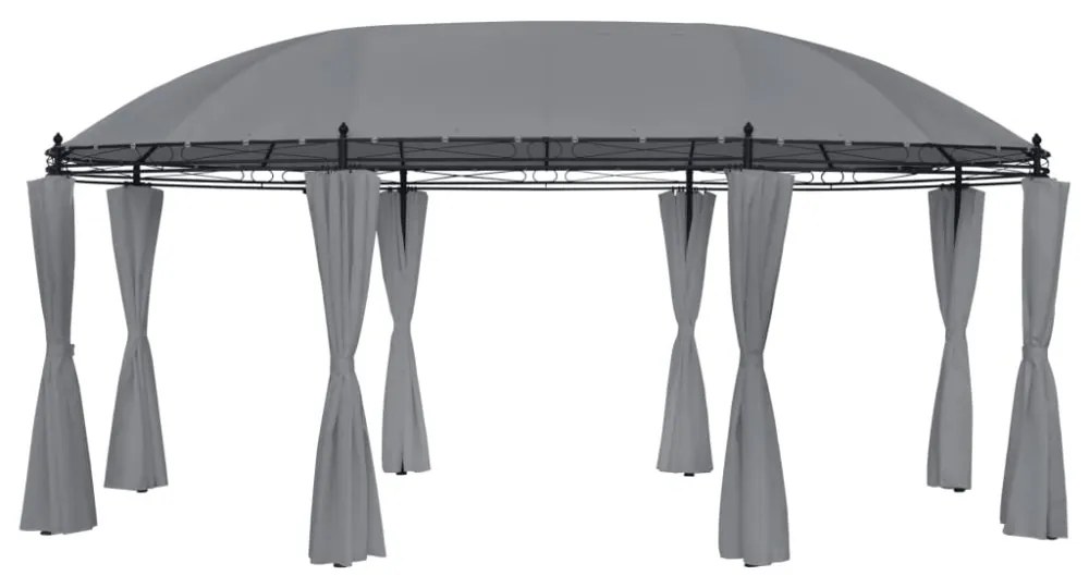 antracitszürke pavilon függönyökkel 520 x 349 x 255 cm