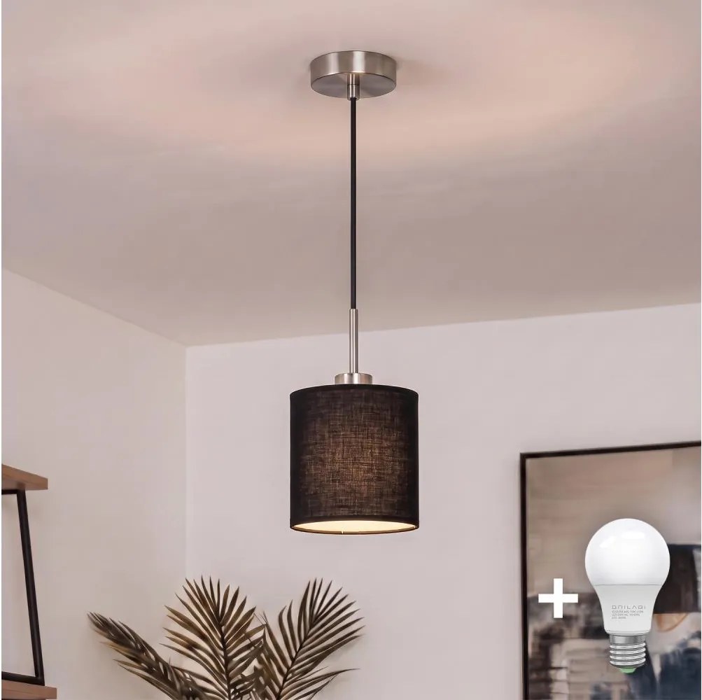 BRILAGI - NUBILA LED függeszték kábelen 1xE27/60W/230V Ø 14 cm fekete