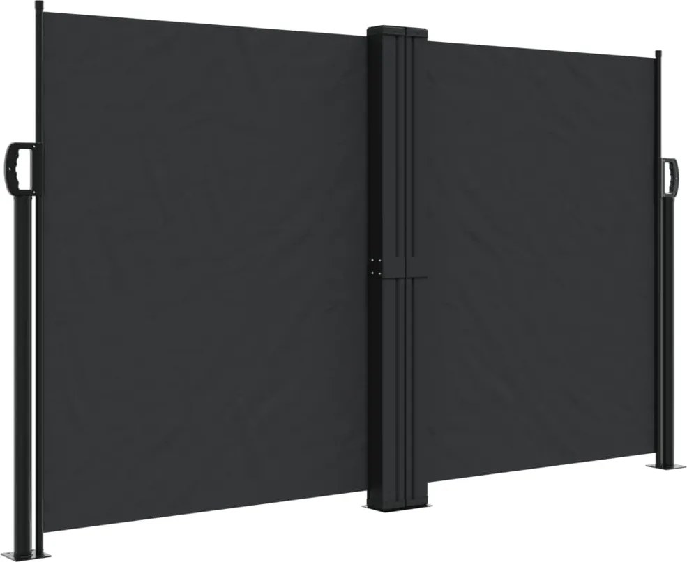 vidaXL fekete behúzható oldalsó napellenző 140 x 600 cm