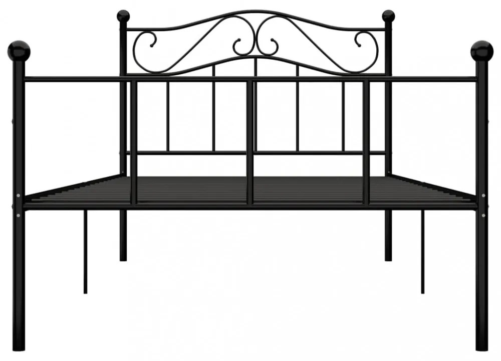 vidaXL fekete fém ágykeret 90 x 200 cm