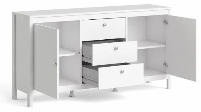 Tvilum Fehér tálalószekrény 3 fiókkal SALOMO