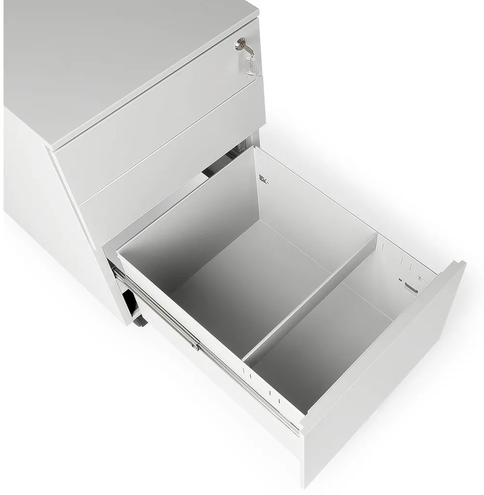 Fém konténer 40 x 50 x 61 cm - 3 fiók, szürke - ral 7035