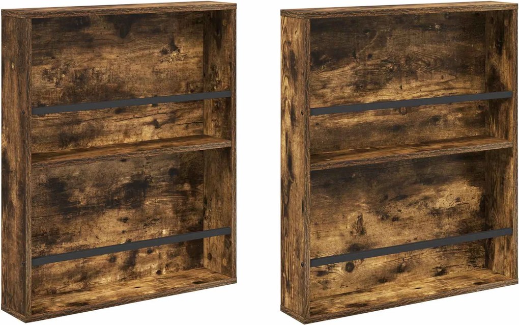 vidaXL Magazin állvány 2 pcs Füstölt tölgy 60 x 12 x 70 cm Faanyag