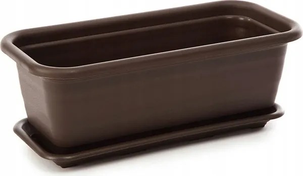 Erkélyláda virágágyás 50 x 18,7 cm mokka műanyag