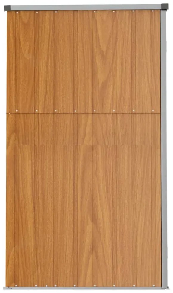 barna horganyzott acél kerti szerszámtároló 225 x 89 x 161 cm
