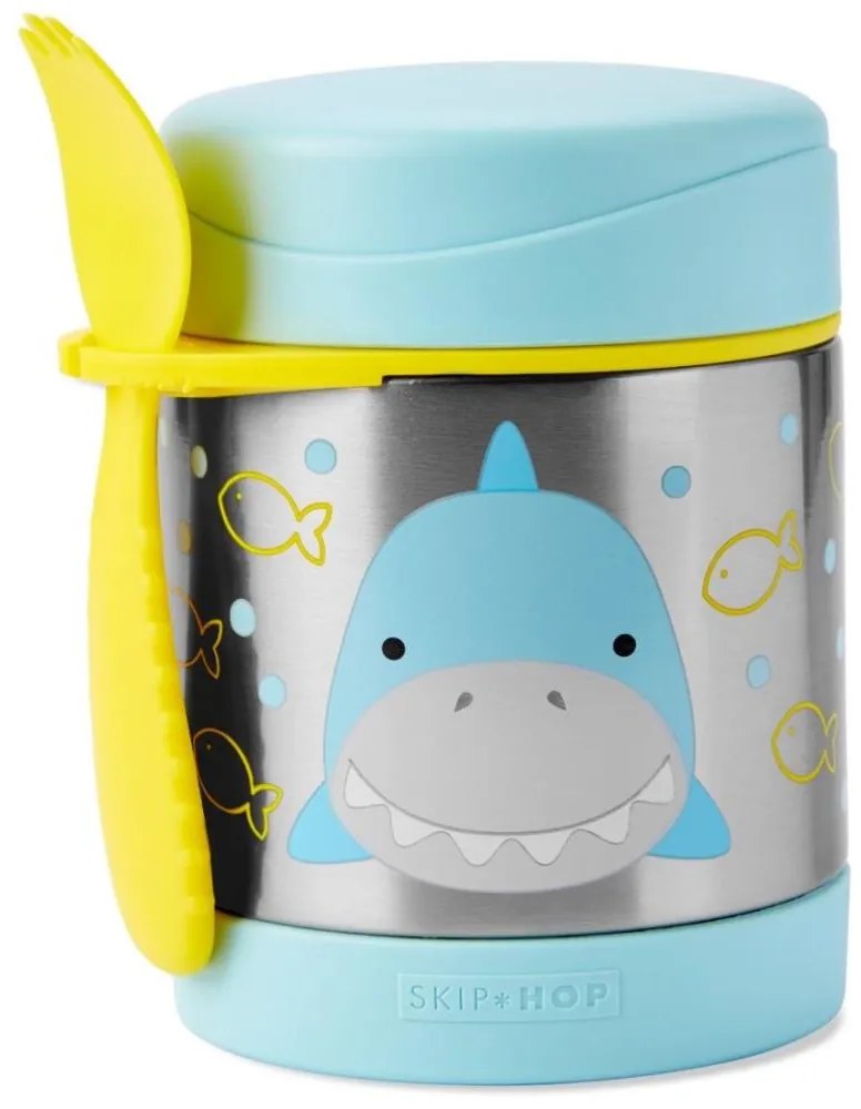Skip Hop - Thermo ételtartó kanállal/villával ZOO 325 ml cápa