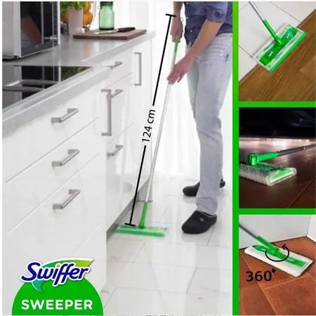 Kezdőkészlet, felmosó, nedves- és száraz utántöltővel, SWIFFER Sweeper (KHT1246)