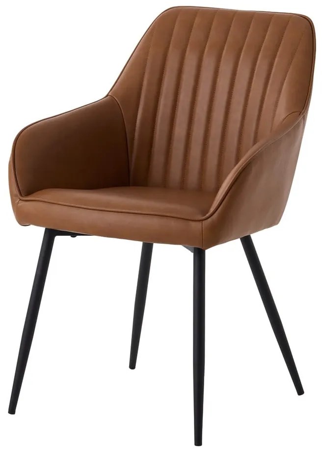 Barna kárpitozott karfás étkezőfotel szett 2 db-os Nolan Stripe – Unique Furniture