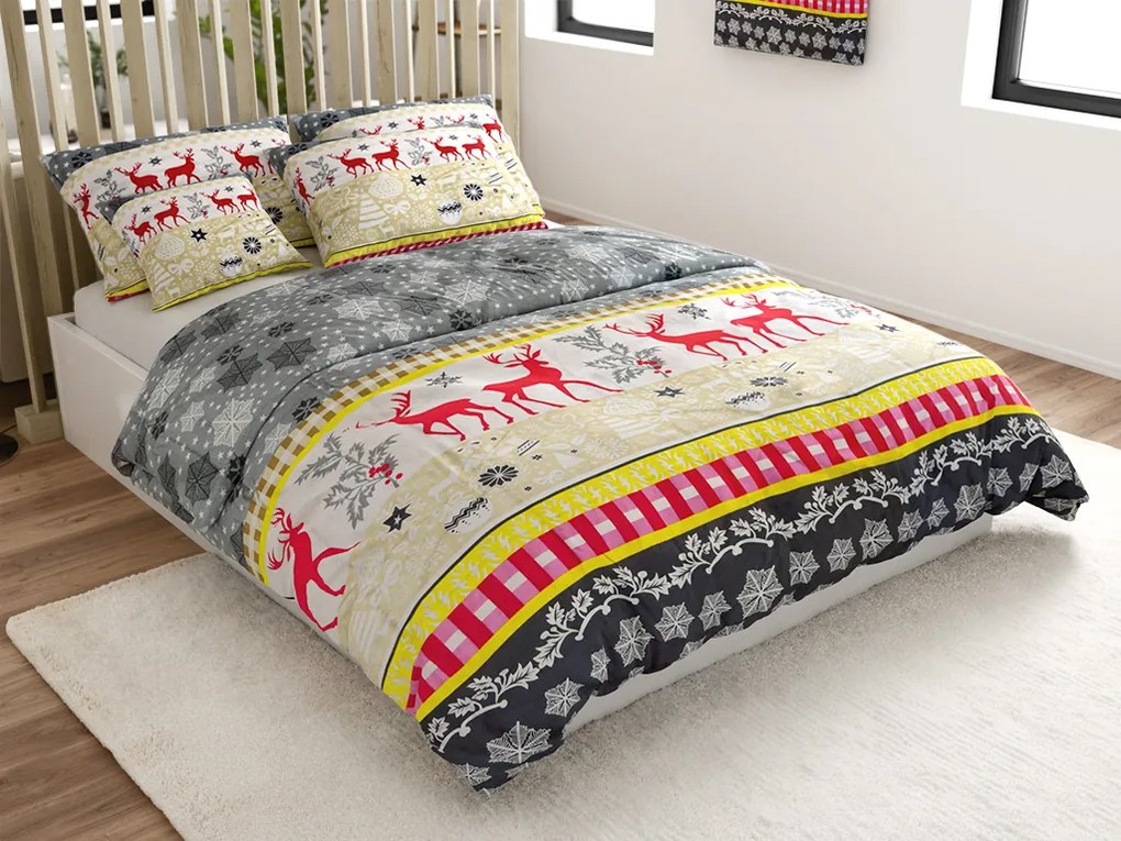 Flanel ágyneműhuzat CHRISTMAS TIME színes Ágyneműhuzat mérete: 70 x 90 cm | 140 x 220 cm