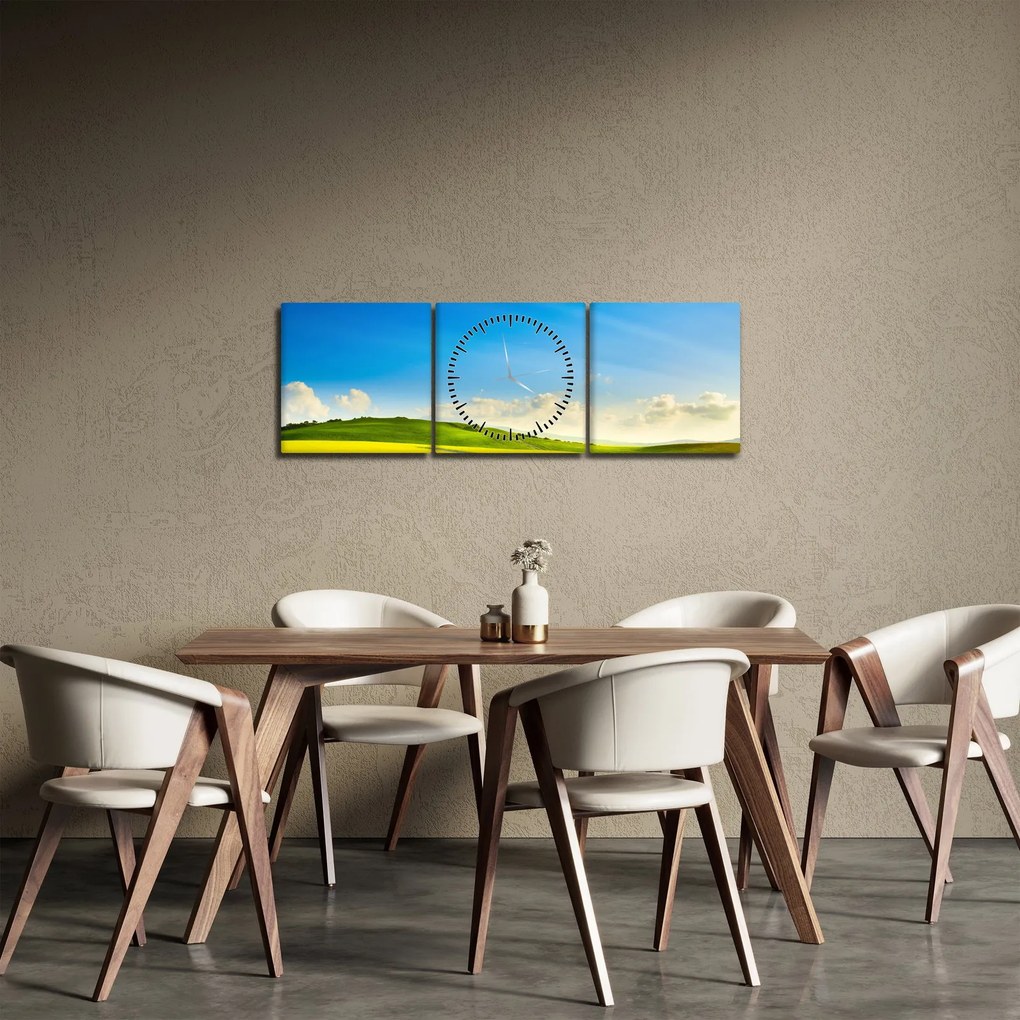 Kép - Tavaszi ég (órával) (90x30 cm)