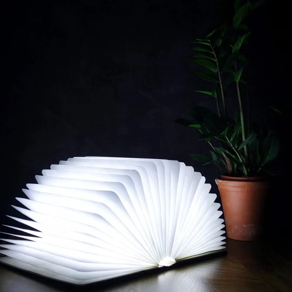Natúr színű LED asztali lámpa textil búrával (magasság 2,5 cm) Booklight – Gingko