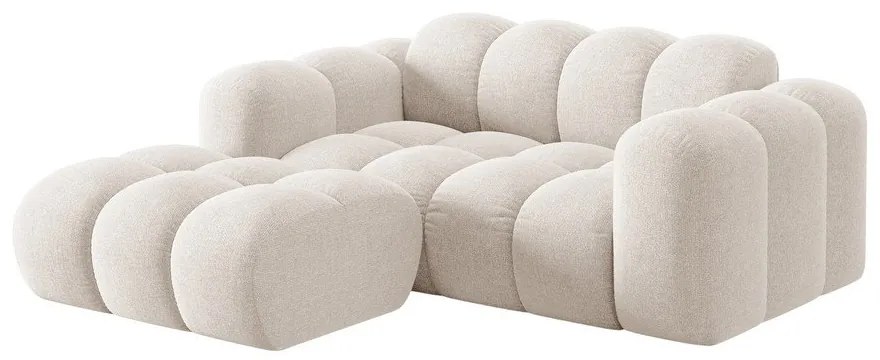 Krémszínű zsenília sarokkanapé (bal oldali-heverő résszel) Treno – Cosmopolitan Design