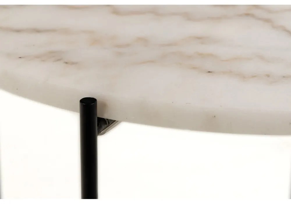 Kerek tárolóasztal márvány asztallappal ø 52 cm Avila – Actona