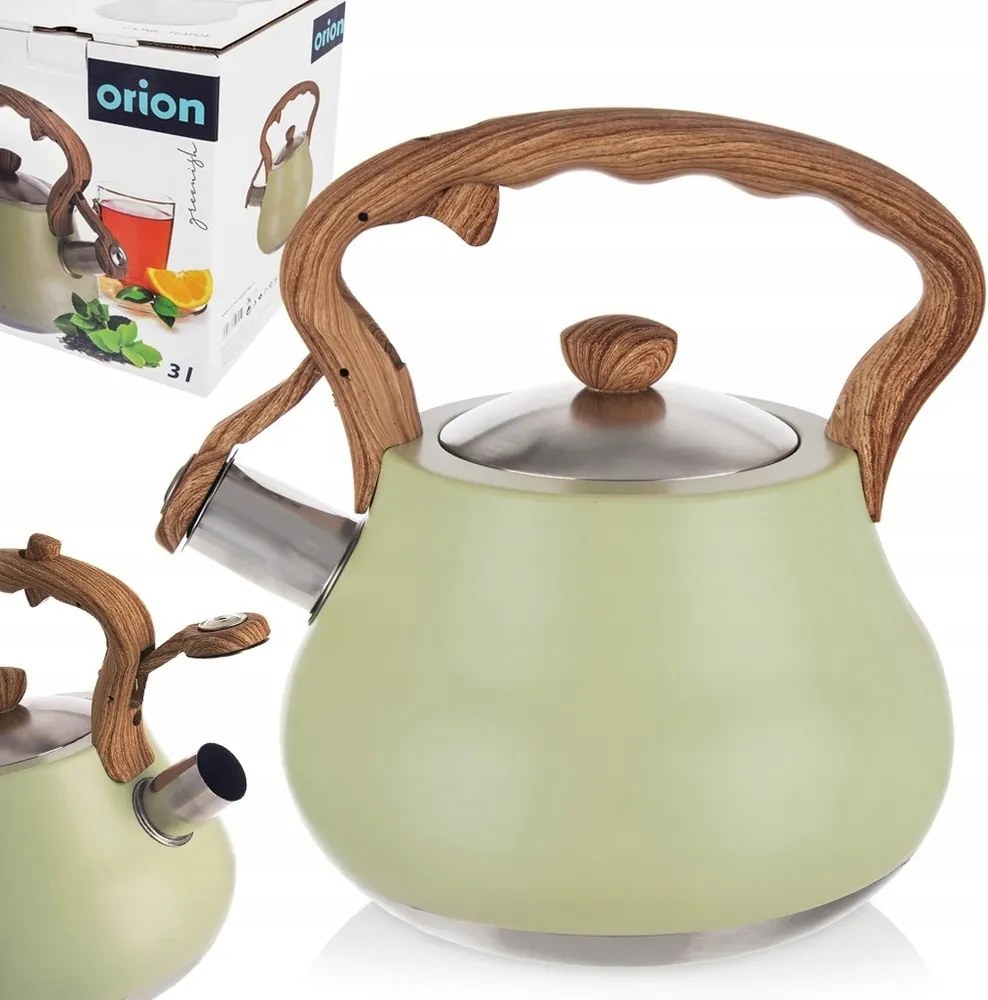 Vízforraló Zöld Pasztell acél, tűzhely vízforraló síppal