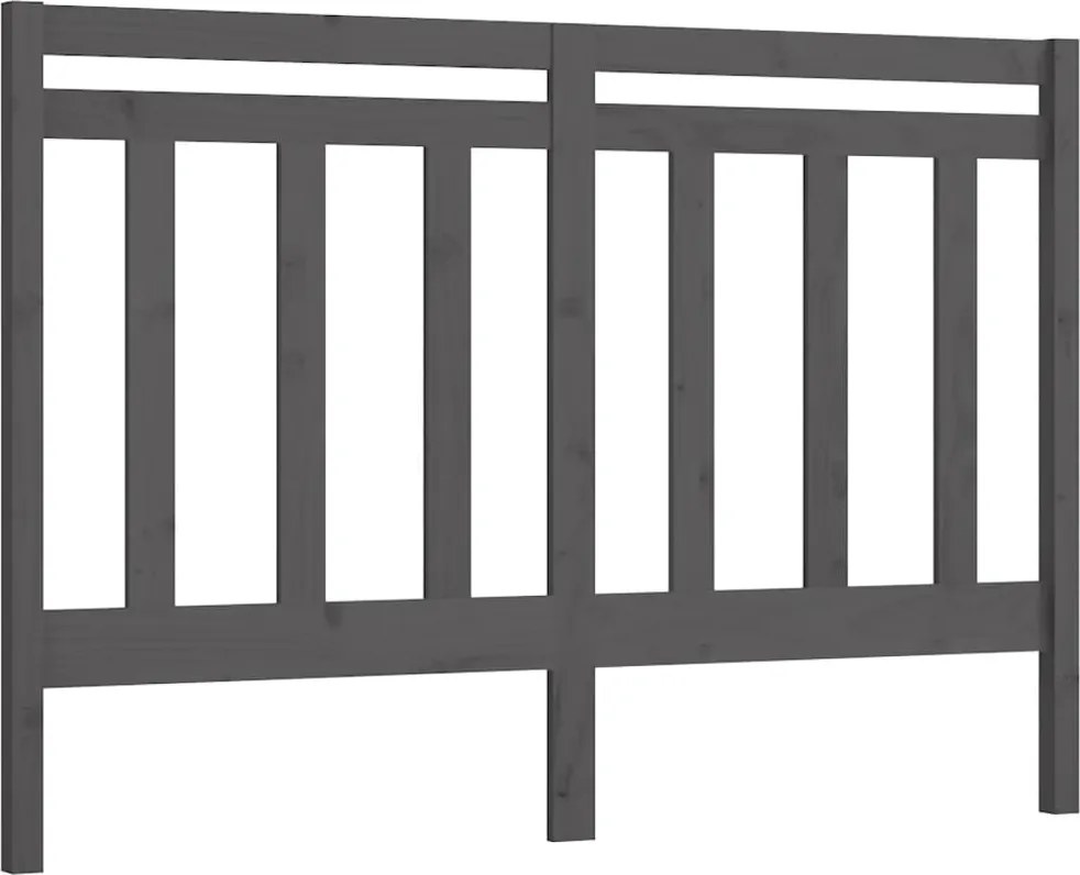 vidaXL szürke tömör fenyőfa ágyfejtámla 126 x 4 x 100 cm