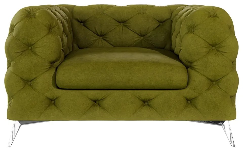 Zöld bársony fotel Chelsea – Ropez