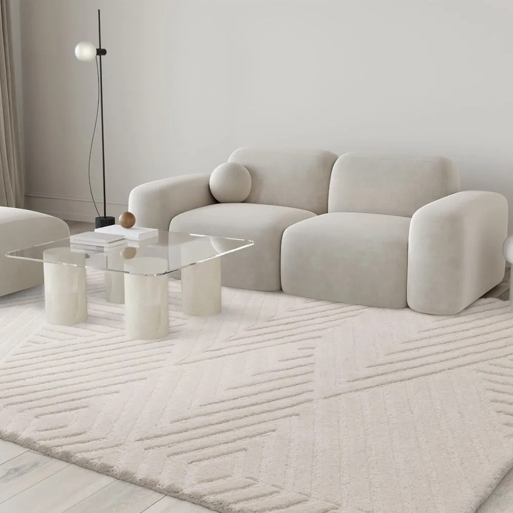 Krémszínű gyapjú szőnyeg 160x230 cm Hague – Asiatic Carpets