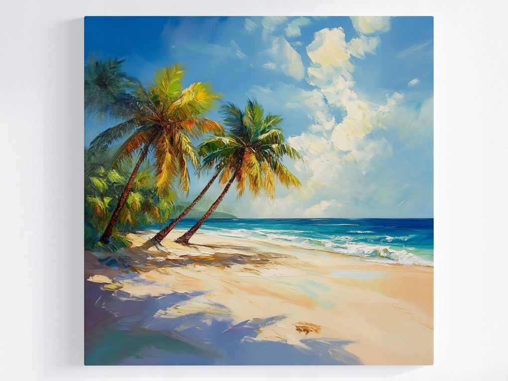 Canvas Vászonkép Tájkép Egzotikus Tengerpart Trópusok Pálmafák Óceán 40x40