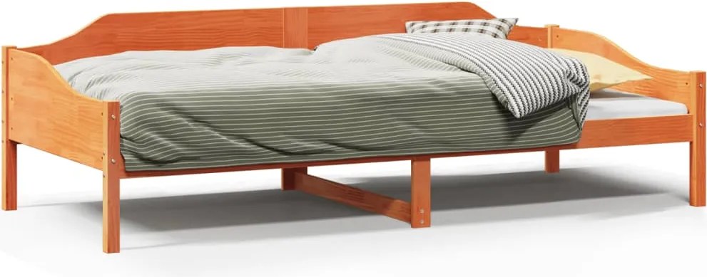 vidaXL viaszbarna tömör fenyő ágykeret matrac nélkül 80x200 cm
