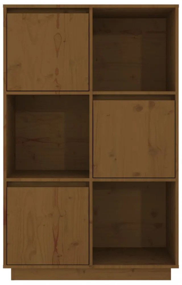 mézbarna tömör fenyőfa magasszekrény 74x35x117 cm
