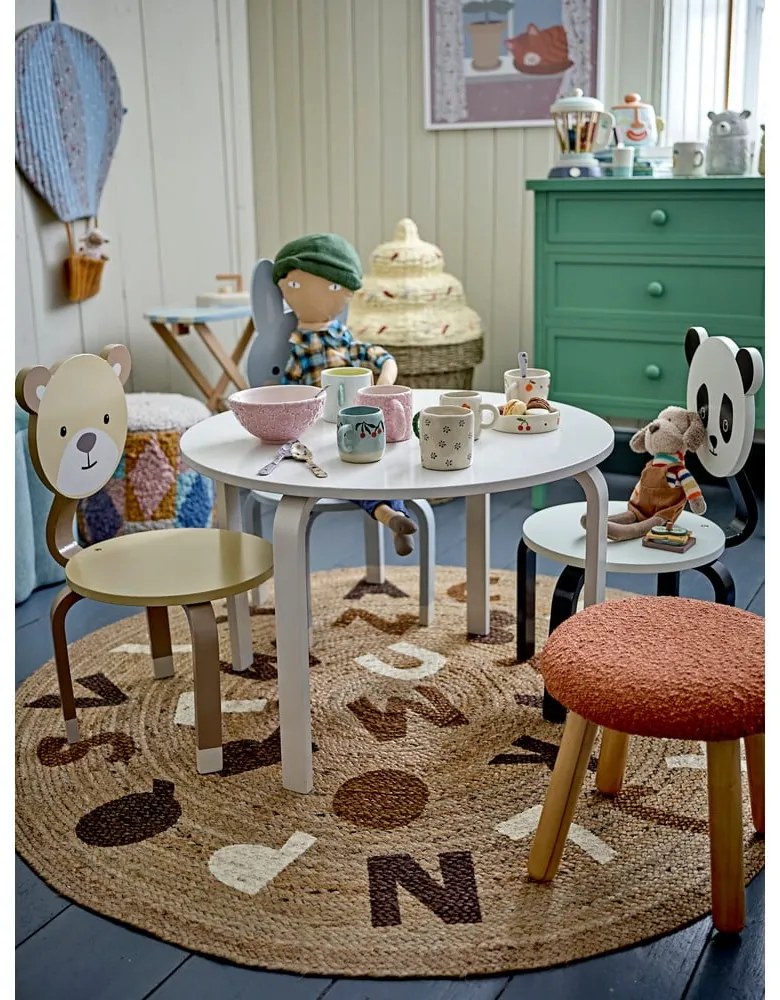 Natúr színű juta kerek szőnyeg ø 130 cm Dinne – Bloomingville Mini