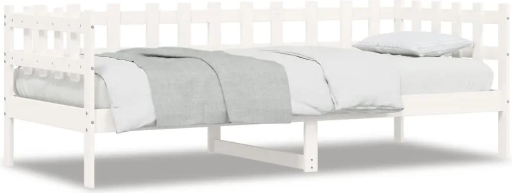 vidaXL fehér tömör fenyőfa kanapéágy matrac nélkül 80 x 200 cm