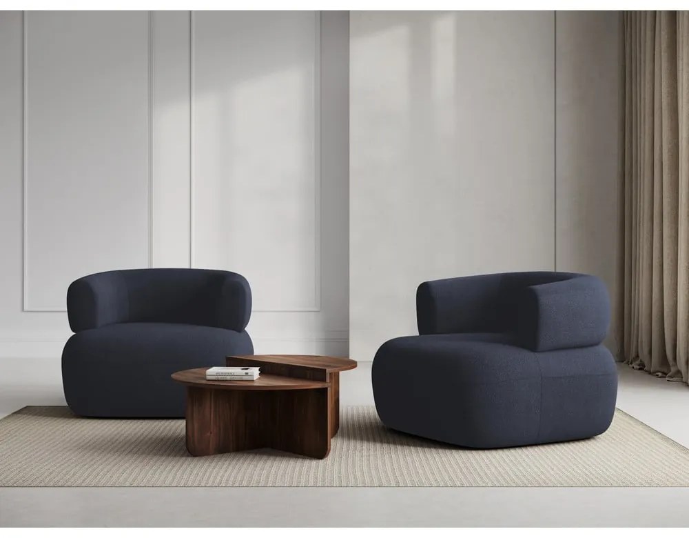 Sötétkék buklé fotel Jenny – Micadoni Home