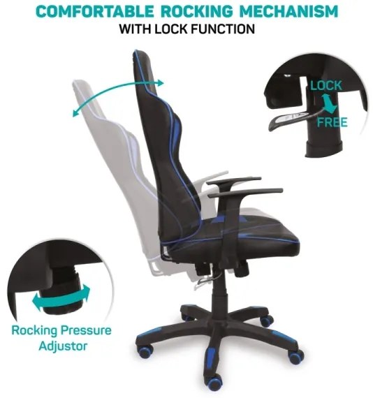 CONNECT IT CGC-0700-BL - LeMans Pro gamer szék fekete/kék