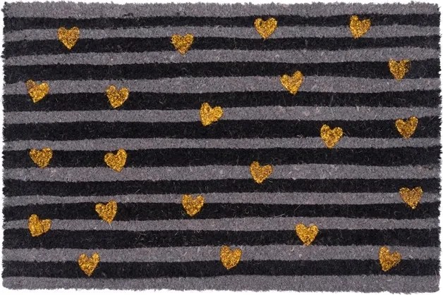 Lábtörlő cipőhöz 40x60 kókusz Couleur csillámos szívecskék