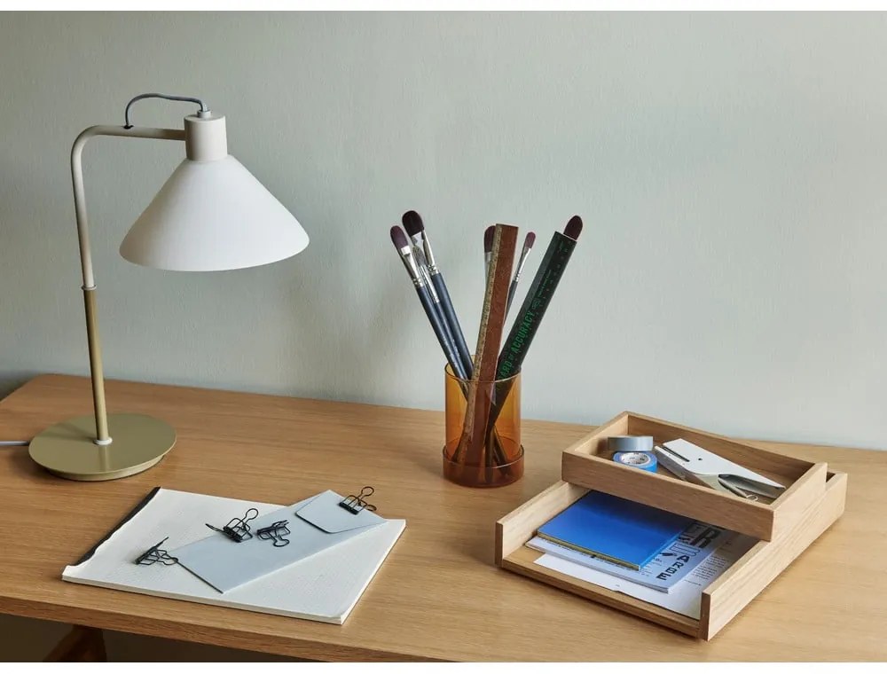 Fehér asztali lámpa üveg búrával (magasság 44 cm) Spot – Hübsch