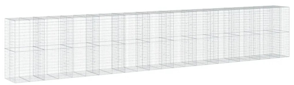horganyzott vas gabion kosár fedéllel 1150 x 100 x 200 cm