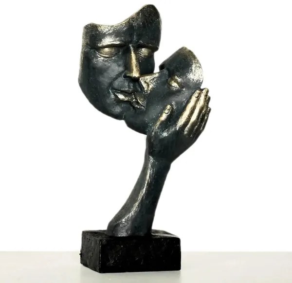 Asztaldísz 35x22x13 cm gyanta/patina