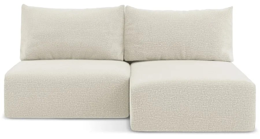 Krémszínű kinyitható-tárolóhelyes sarokkanapé (jobb oldali) Kalena – Makamii