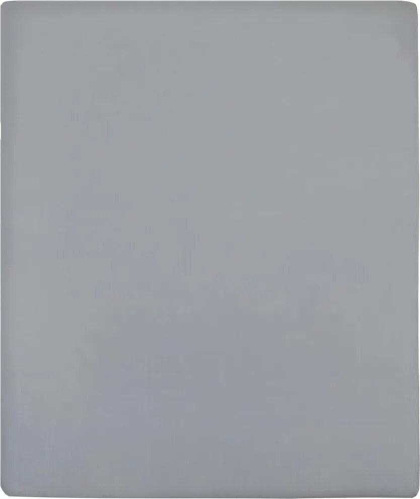 vidaXL szürke pamutdzsörzé gumis lepedő 180x200 cm