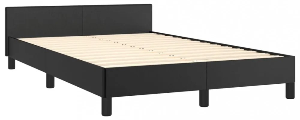 fekete ágykeret fejtámlával matrac nélkül 120x200 cm