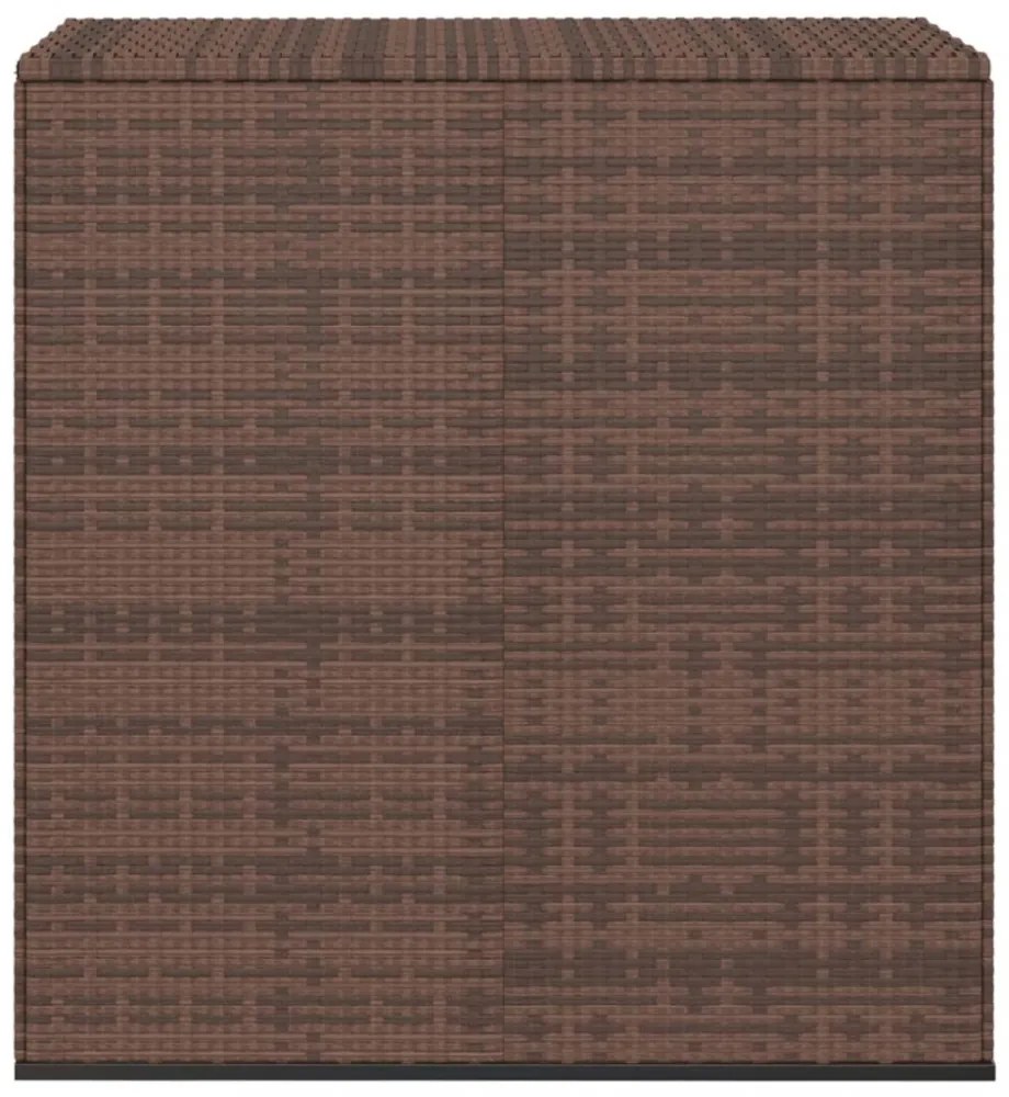 barna polyrattan kerti párnatartó doboz 100 x 49 x 103,5 cm
