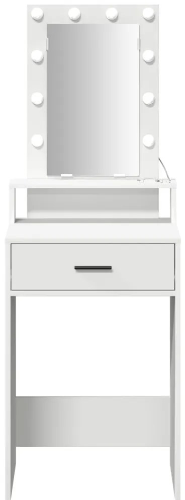 LED világítású sminkasztal Fehér 50x41x140 cm